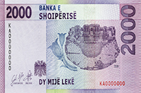 Kartëmonedha 2000 Lekë
