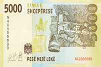 Kartëmonedha 5000 Lekë