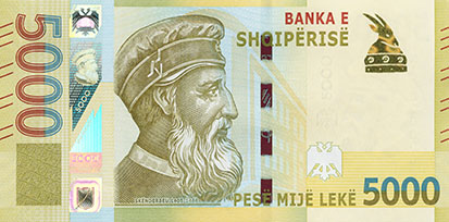 Albania 5000 Leke p-75b 2013 UNC Banknote 