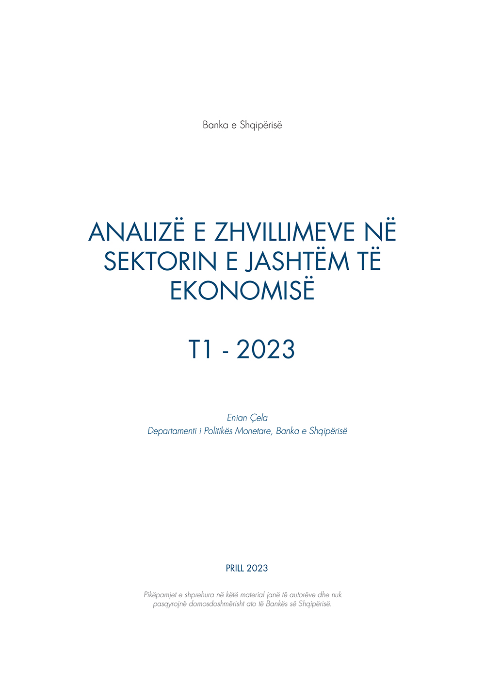 Analiza e ''Zhvillimeve në sektorin e jashtëm të ekonomisë'' T1-2023