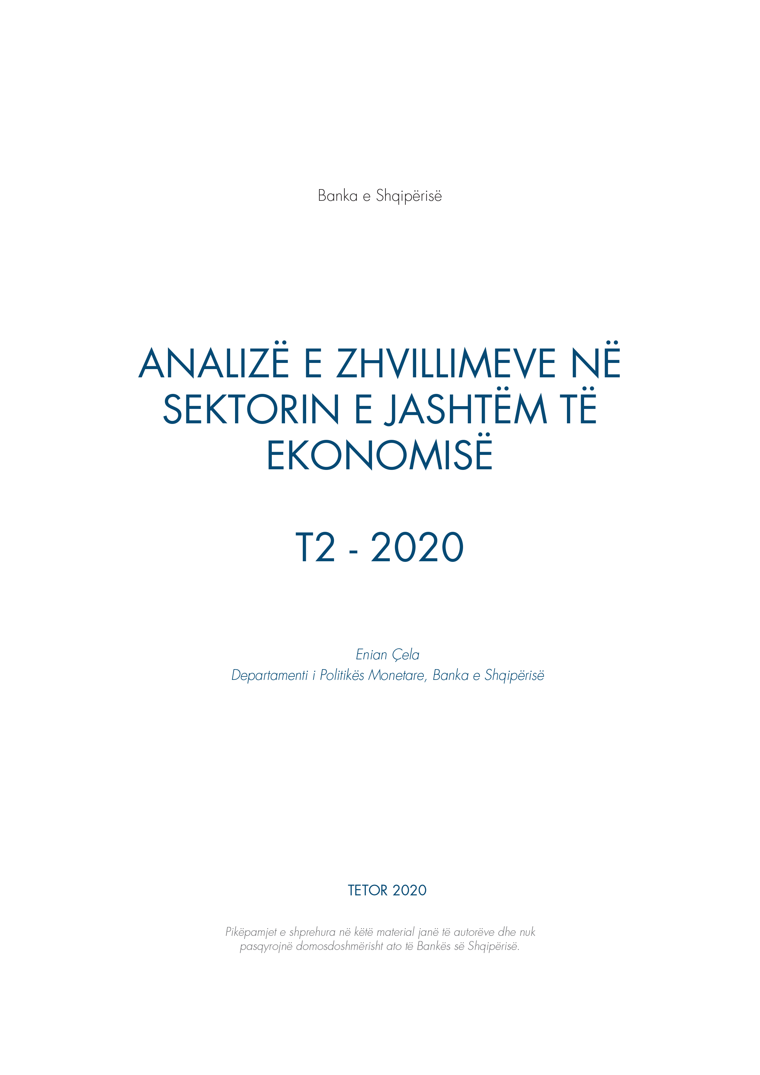 Analiza e ''Zhvillimeve në sektorin e jashtëm të ekonomisë'' T2-2020