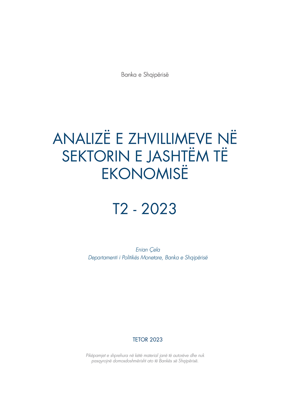 Analiza e ''Zhvillimeve në sektorin e jashtëm të ekonomisë'' T2-2023