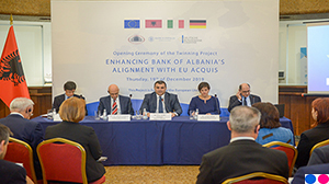 Ceremonia e Prezantimit të Projektit të Binjakëzimit “Forcimi i kapaciteteve të Bankës së Shqipërisë në kuadër të përafrimit me legjislacionin e Bashkimit Evropian”, 19.12.2019