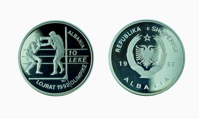 10 Lekë ''1992 Summer Olympic Games'', (BOXIN MOTIF), year 1991- 1992, without legal tender