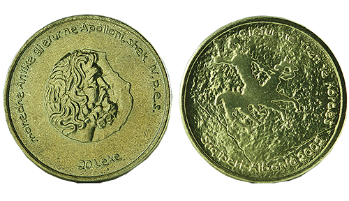 20 Lekë “Albanian antiquity'', year 2002, without legal tender.