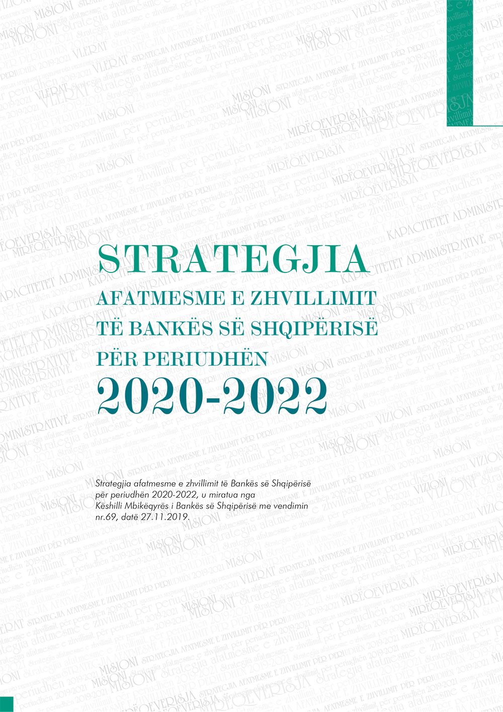 Strategjia afatmesme e zhvillimit të Bankës së Shqipërisë 2020-2022